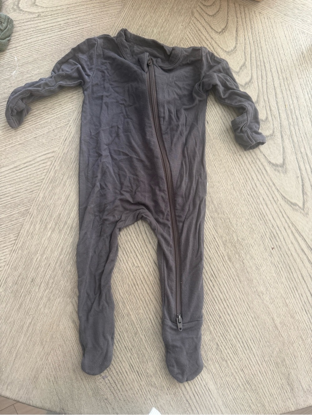Unbranded Gray Baby Footed Zipper Pajamas